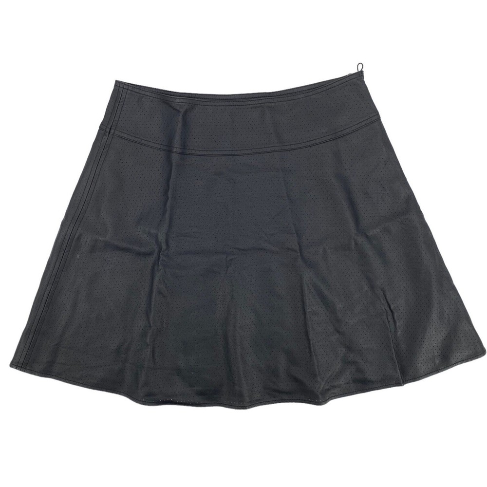 QVC Mark Zunino Skirt 8 Medium Black A-Line Mini Short Vegan Faux Leather